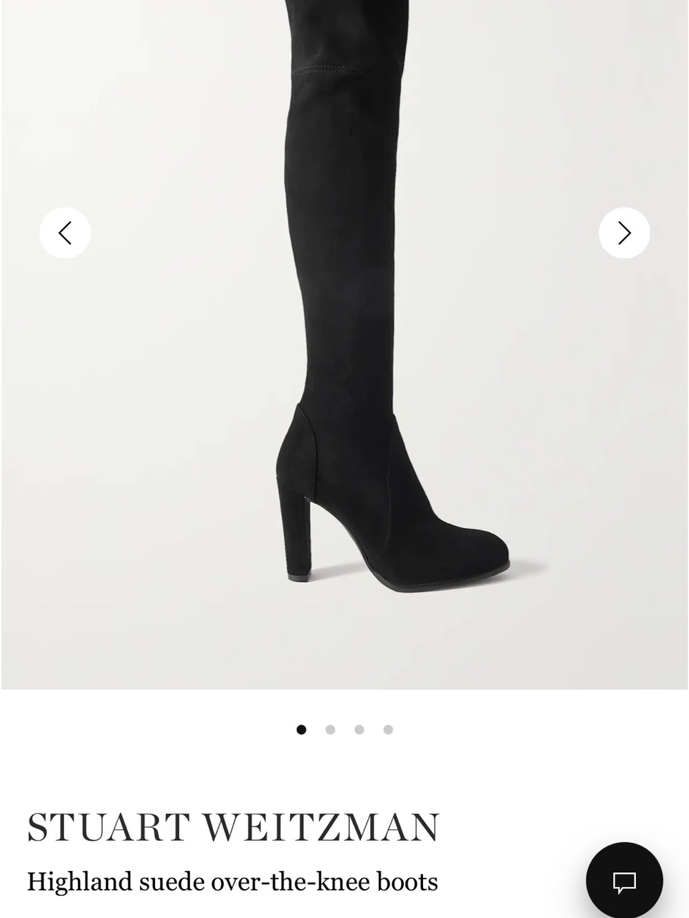 Stuart Weitzman Black Suede Over-the-Knee Block Heel Boots
